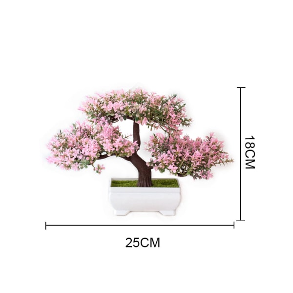 Nya konstgjorda växter Tall Bonsai Små trädkrukväxter Falska blommor Krukprydnader för heminredning Hotell Trädgårdsinredning Style4-J