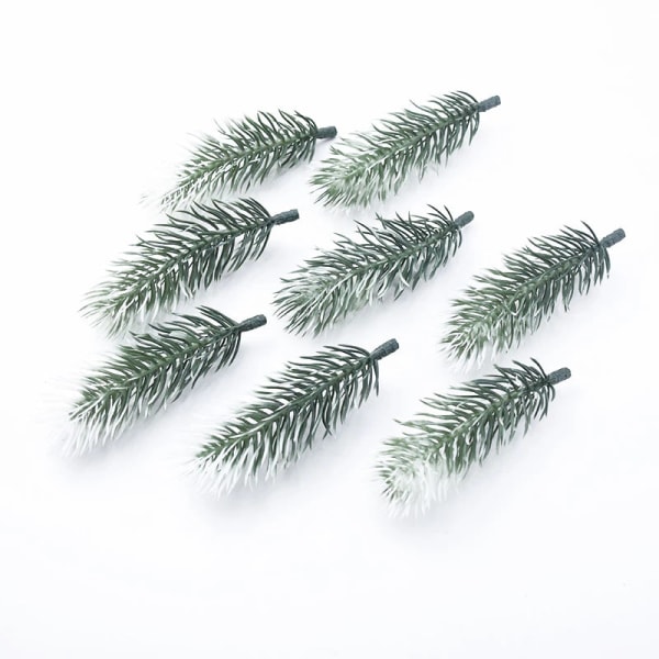 100 stk. kunstige planter Plastik fyrrenåle snefnug Julekrans materiale Bryllup Dekorative blomsterkranse Boligindretning 3