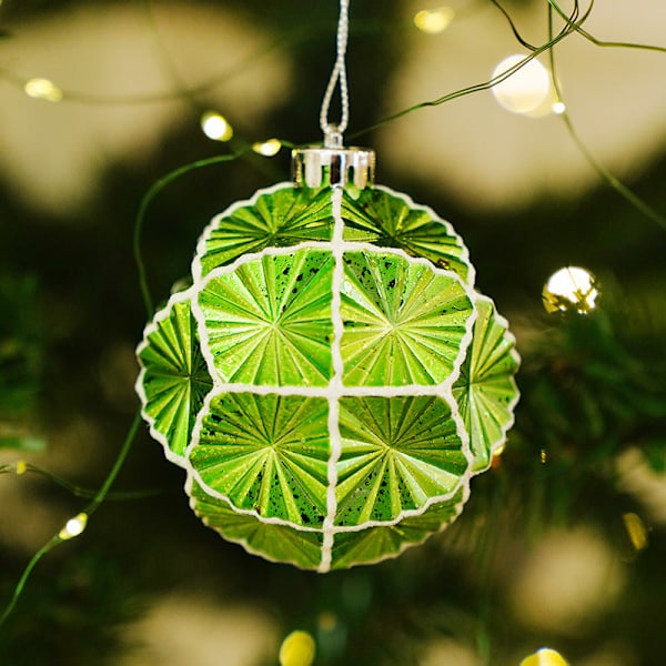 Yinhao Julekule 16 8cm Plast Julefargekule Juletre Anheng Ornament Hengende Ornamenter Red and White