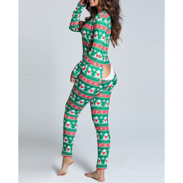 Julpyjamas Matchande familjepyjamas Modepyjamas för kvinnor Knäppt klaff Vuxna Loungewear Nyhet Design Loungewear Hemkläder style 3 M