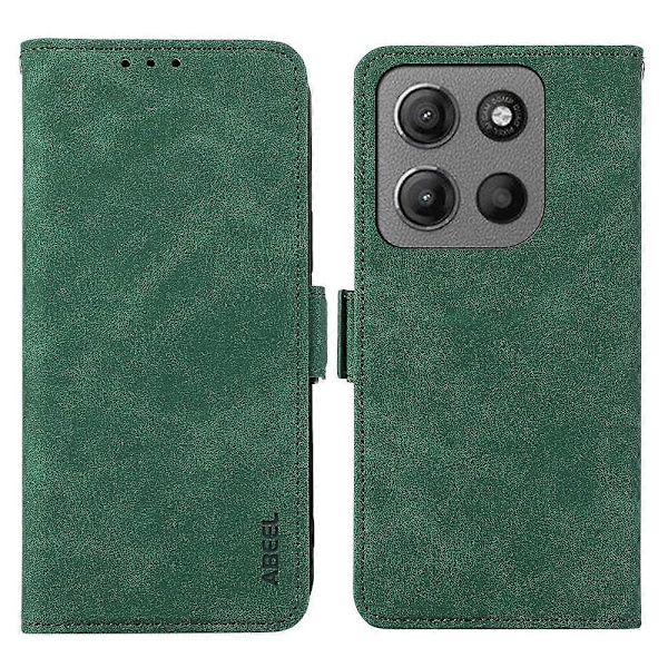 ABEEL Frostat Magnetiskt RFID Läder Telefonfodral Green For Motorola Edge 60 Fusion