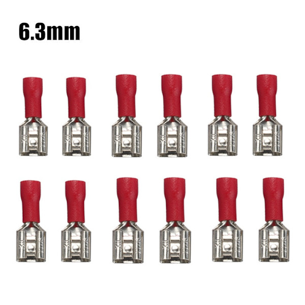 100/50 st 2,8 mm 4,8 mm 6,3 mm Isolerad Tätnings Spade Kabelsko Hona Krympterminaler Elektrisk Krympterminal Set 4.8mm Red 100PCS