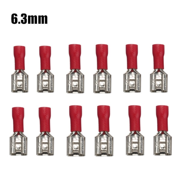 100/50 stk. 2,8 mm 4,8 mm 6,3 mm isolert spadeledningskontakt hun crimpkontakter elektrisk crimpkontaktsett 2.8mm Blue 100PCS