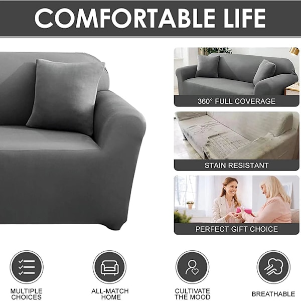 Solid hjørnesofa betræk sofa overtræk elastisk materiale sofa beskyttelse til kæledyr chaiselong betræk L form sofa lænestol color 1 3-seat 190-230cm 1pc