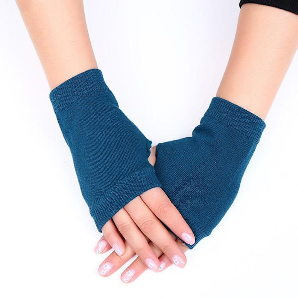 Dame Strikkede Flip Fingerløse Handsker Eksponerede Halvfinger Vanter Vinter Varme Fortykkede Handsker Strikkeuld Touchscreen Handsker Light grey One size