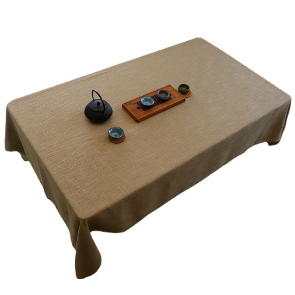 Linne Duk Soffbord Enkel Enfärgad Rund Bordsduk Japansk Bomull Linne Rektangulär Duk Light gray (thick) 135*240cm