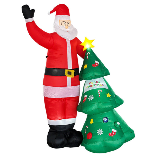 Jul Uppblåsbar Modell Lysande Uppblåsbart Träd Äldre Snögubbe Uppblåsbar Modell Gård Semesterdekoration Dekorationsrekvisita Christmas tree Suitable Standard