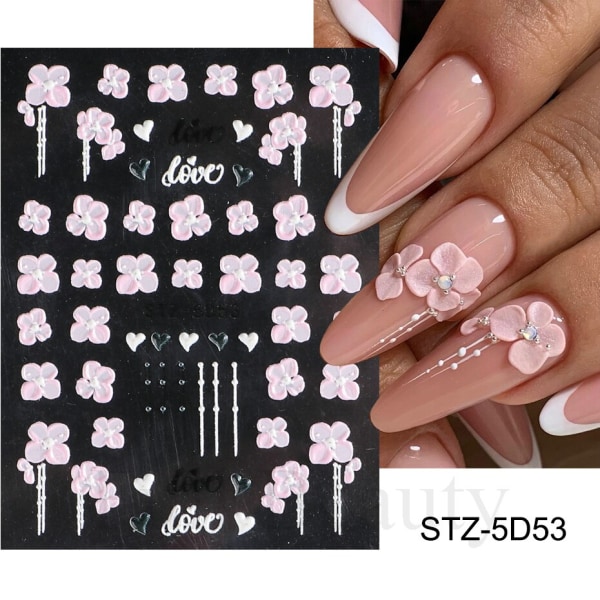 5D Halloween Nageldekaler Spindelväv Skräckögon Ansikte Pumpa Nageldekaler Präglade Designer Sliders Folier Manikyr TRSTZ-5D STZ-5D10