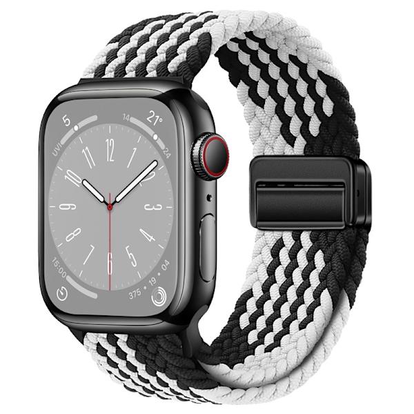 Klockarmband för Apple Watch iWatch 38/40/41/42mm Z-mönster svart och vitt