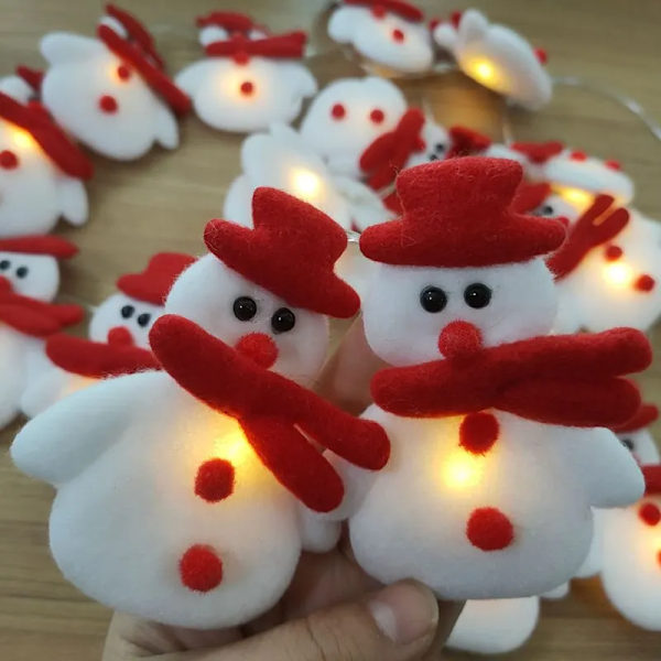 2023 Juldekoration Snögubbe LED Ljusslinga Girlang Jul Fairy Lights Dekor för Hem Navidad Julprydnad Nyår 1.65m Snowman Light