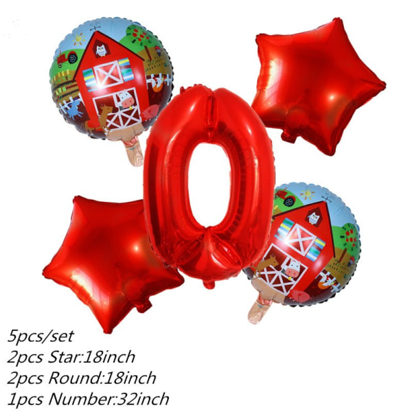 1 Sæt Gård Dyre Tema Folie Oppustelige Balloner Tillykke med Fødselsdagen Fest Dekoration Børne Fødselsdags Tallerken Kop Serviet Banner Indpakning invitation card 10pc