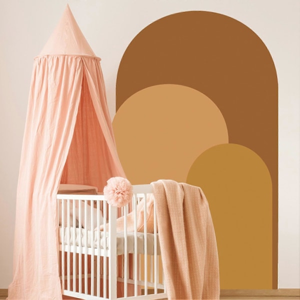 Seinätarra Boho-tyylinen abstrakti kaari, irrotettava DIY PVC olohuoneen makuuhuoneen seinämaalaustarra kodin tarvikkeet QingHai oranssi Orange