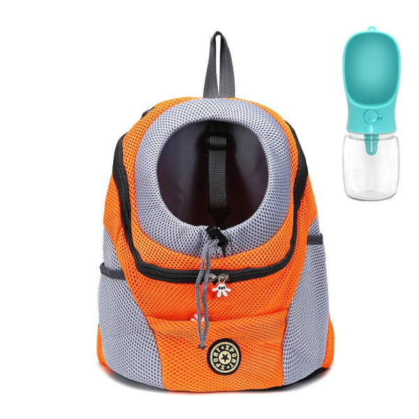 Kæledyrshundebærer Kæledyrsrygsæk Taske Bærbar Rejsetaske Kæledyrshund Fronttaske Mesh Udendørs Vandring Hoved Ud Dobbelt Skulder Sport NY A-Yellow with1bottle L Bag