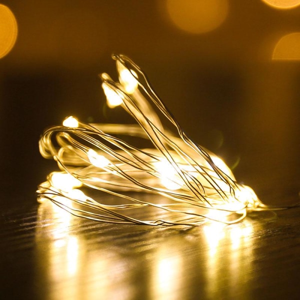 3 STK Stjerneklart Romantisk LED Gardinlys til Juletræ/gave/Hjem/Guirlande/Dekoration Warm white YK-5M-3PCS