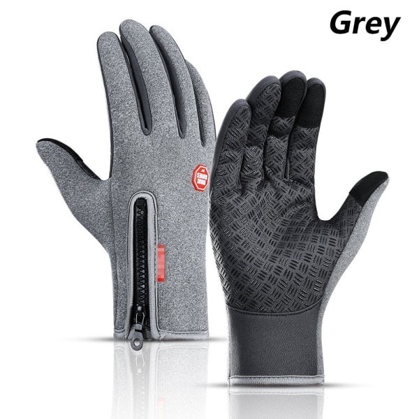 Vinterhandskar Herr Touchscreen Halkfria Unisex Vattentäta Vindtäta Varma Cykelhandskar Mode Dragkedja Sporthandskar Style5-Black L