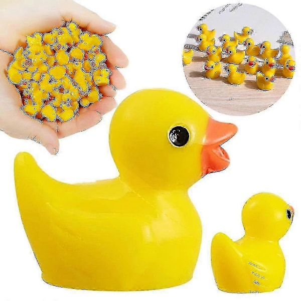 200 stk. Mini Gule Ænder Ællinger Små Ænder Hhave Landskab Akvarium Dukkehus Potteplanter Dekoration 7 farver Bedste Gave 200 STK Orange 200 PCS Orange