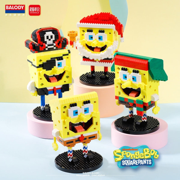 SvampeBob Firkant Mikropartikler Byggeklodser By Patrick Star Blæksprutte Charme Børnelegetøj Fødselsdagsgaver 785pcs Original box
