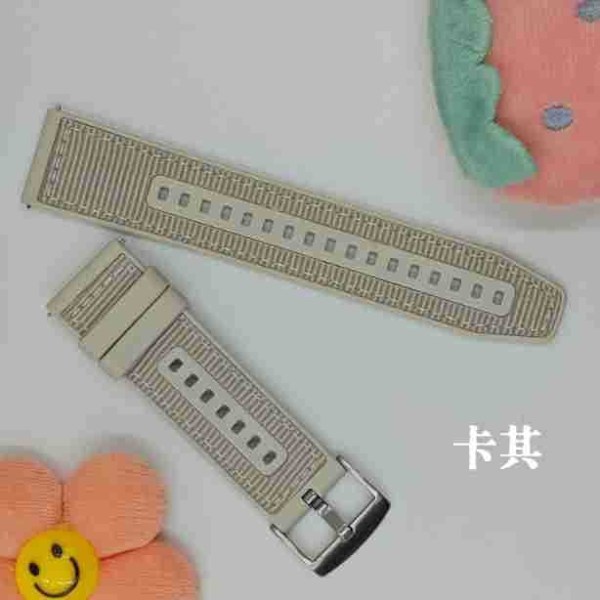 Klockarmband för Apple Watch iWatch 38/40/42 Silverkontakt Khaki