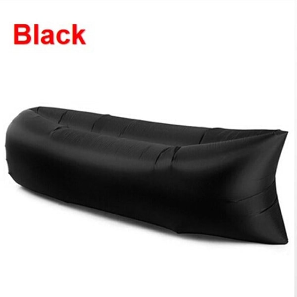 Lazy Lay Bag Högkvalitativ snabb uppblåsbar Lazy Sofa Lounger Air Sofa Unicorn Bean Bag Stol Outdoor Beach Lounger Black M