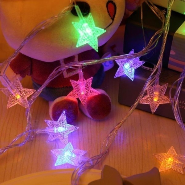 1,5M 3M Stjerneformet Tema LED Lys Kæde Fe Lys Jule Bryllupsdekoration Warm white 3m-20led