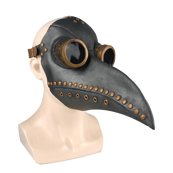 Sjov Latex Steampunk Pestedoktor Fuglemaske Cosplay Lang Næse Halloween Maskerade Kostume Rekvisitter 648 coffee