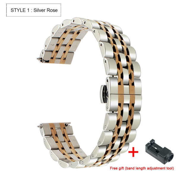 Armband till HUAWEI WATCH GT 2 Pro gt2pro Armband i metall i rostfritt stål till HUAWEI gt2 pro klockbandstillbehör Silver black 2 For HUAWEI GT2 Pro