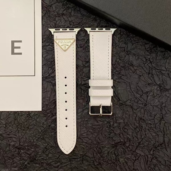 Klockarmband för Apple Watch iWatch 38/40/41 S1042MM P triangel logotyp matt vit