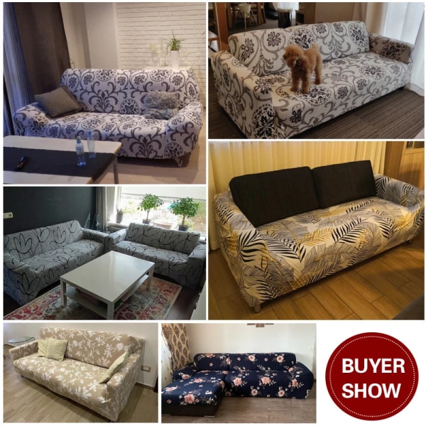 Blommiga Tryckta Överdrag Stretch Rutiga Sofföverdrag för Vardagsrum Elastiskt Sofföverdrag Fåtöljöverdrag Soffhandduk Heminredning 1/2/3/4-sits Pattern 28 1-seater 90-140cm