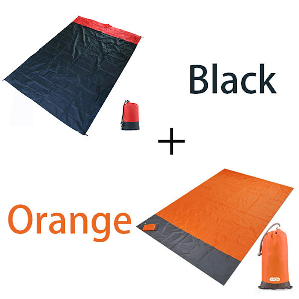 Strandtæppe Sandtæt Strandmåtte Strandlagen Vandtæt Sandmåtte med Pløkker Letvægtsmåtte til Picnic Camping DP SET 210cmX200cm