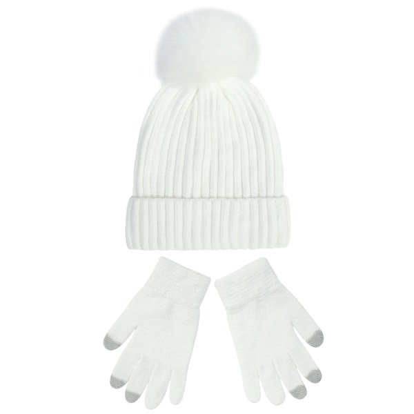 Stickad mössa dam 2023 nya Chenille ull mössa handskar set förtjockad varm fluffig cap höst och vinter Leather pink