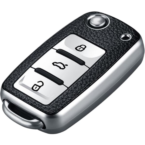 Läder TPU Bil Fjärrkontroll Nyckel Fodral Fob För Bora Polo Tiguan Jetta Passat B5 B6 B7 Golf Beetle För Skoda Octavia Red