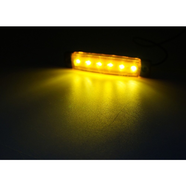 Lastbilssläp Sidomarkeringsljus Bil Signal Broms Bakre Varningsljus Bakljus 6LED 12V 24V nödljus biltillbehör red 1 piece