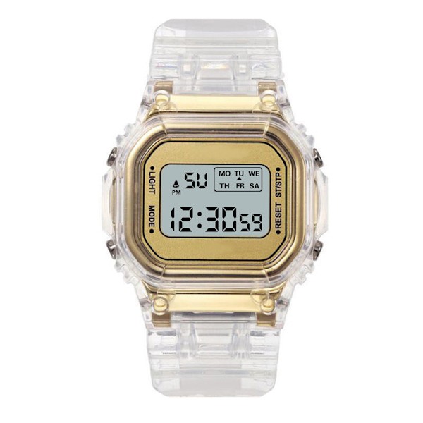 Roséguld Silver Klockor Män Kvinnor Elektronisk Digital Display Retro Stil Klocka Herr Relogio Masculin Reloj Hombre homme 01-Silver