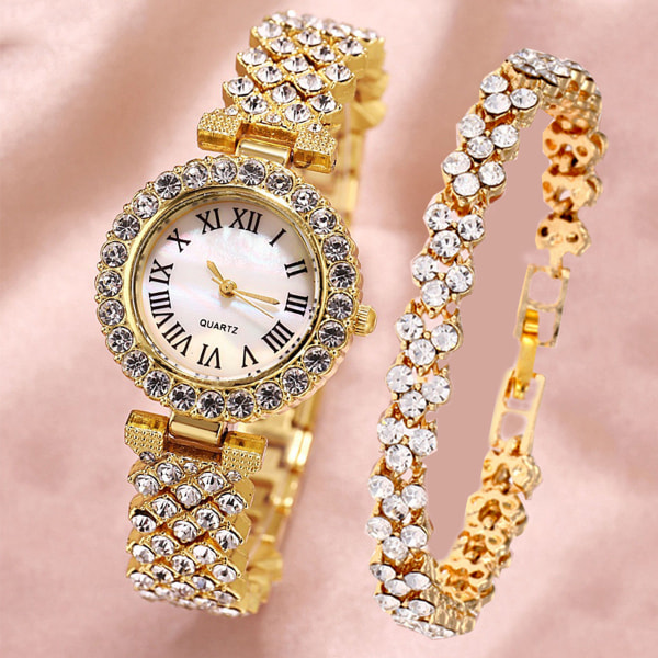 Dam Armband Watch Set Watch Armband Gift Set för kvinnor Rose gold watch bracelet