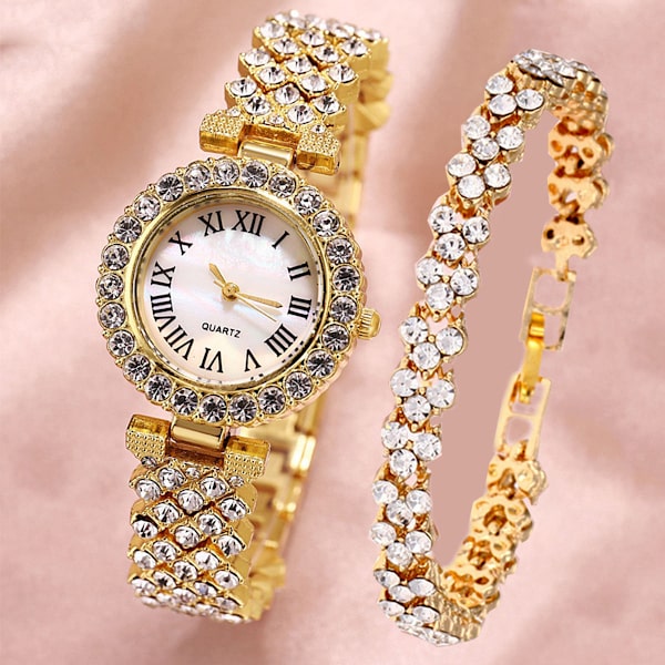 Dame Armbåndsur Sett Klokke Armbånd Gaveeske for Kvinner Exquisite box
