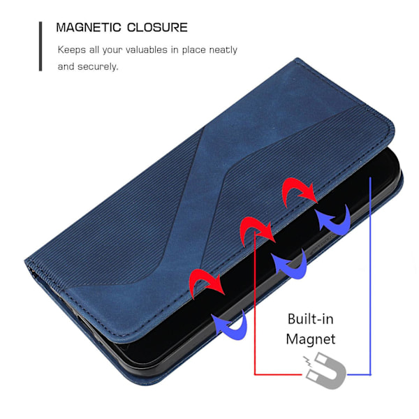 Samsung Galaxy S20 Fe -kotelo, PU-nahkainen läppäsuojus magneettisella sulkimella, lompakkokorttipaikat ja jalusta Blue