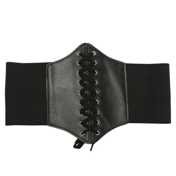 1 stk. Gotisk Mørk Snøre Livstykke Bælte til Kvinder Bred PU Læder Bælter Dame Mode Slankende Taljebånd Justerbar Kjole Girdle Brown One Size
