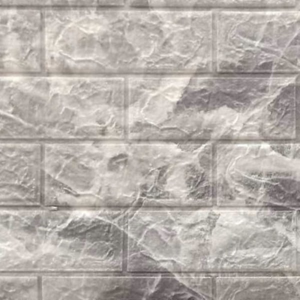 3D Tredimensionell 10/20 Delar Kakel Tegel Väggdekal Självhäftande Skum Tapet Grå 20ST Grey 20PCS