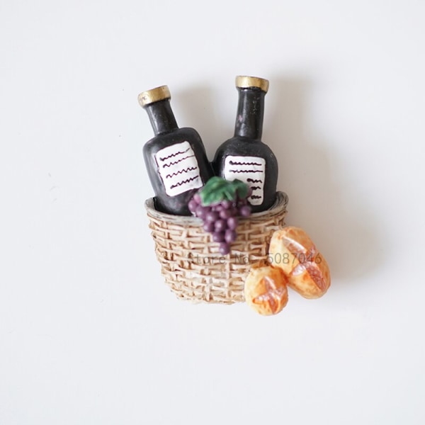 3D Kreativ Simulering Mat Søte Mini Kjøleskapsmagneter Hjem Dekor Kjøleskapsklistremerker Kjøleskapspasta Romdekorasjon Samling Grape basket