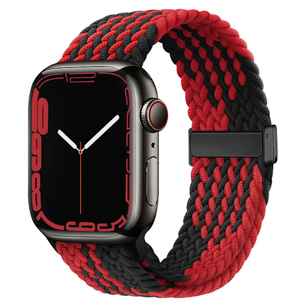 Kellon ranneke Apple Watch iWatch 38/40/41mm Z-kuvio musta ja punainen
