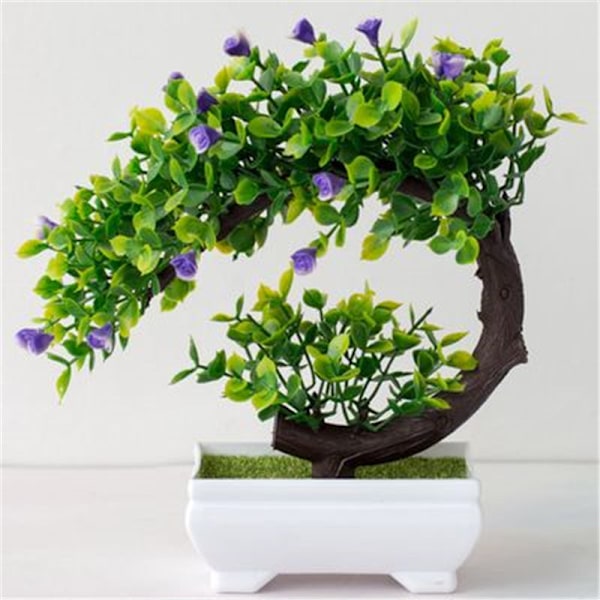 Uudet keinotekoiset kasvit Mänty Bonsai Pieni puu Ruukkukasvit Tekokukat Ruukku koristeet kodin sisustukseen Hotellin puutarhakoriste Style4-J