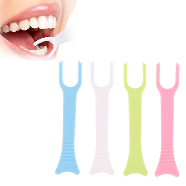 Tandtrådshållare Munhygien Tandpetare Hållare Interdental Teeth Cleaner 0ral irrigator Ivory