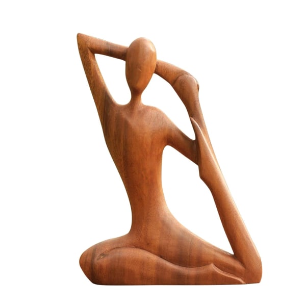 Rolig Yoga Kroppsfigur Trä Fidget Modell Snideri Nyhet Gymnastikälskare Gåva Heminredning Skulptur F