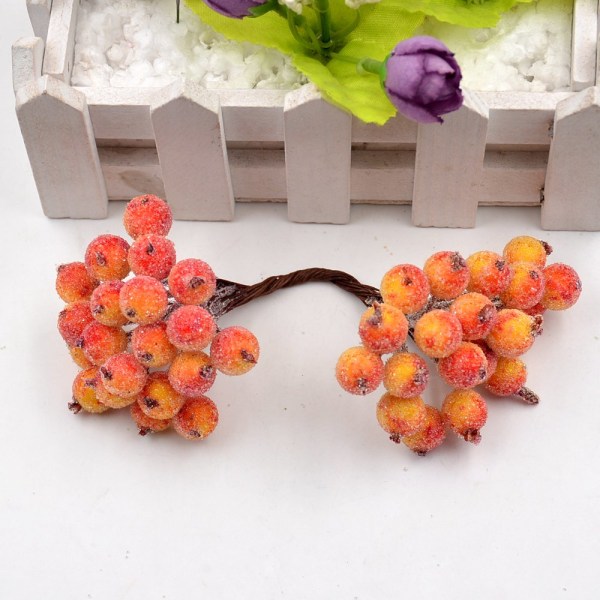 40 stk. Mini Kunstig Blomst Frugt Skum Bær Juledekoration Buket Til Bryllup Hjem Indretning DIY Scrapbooking Bacca Krans A20