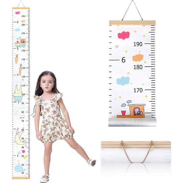 Höjdmätningsdiagram för barn | Mätsticka för vägg, trä och canvas | Väggmonterad mätsticka för pojkar och flickor | 200 cm x 20 cm | Perfekt för Nu