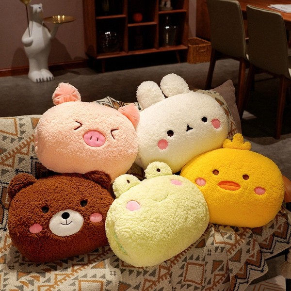 35cm kawaii Eläin Nallekarhu Kani Sammakko Tiikeri Sika Pehmolelut Sarjakuva Täytetty Pehmeä Tyyny Selkä Sohva Tyyny Tytöille Lapsille rabbit pillow