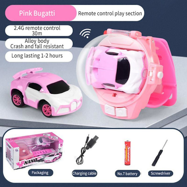 Nyhet Mini Klockstyrd Bil Söt RC Bil Barnspel Interaktiva Leksaker För Pojkar Flicka Födelsedag Julklapp Klocka RC Tank Leksak 20 As photo