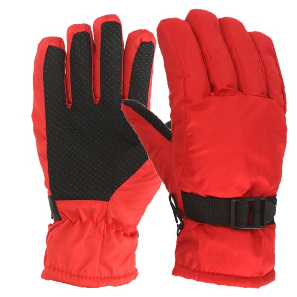 Børne Ski Handsker Udendørs Vinter Børn Drenge Piger Sne Skøjteløb Snowboarding Vindtæt Hold Varmen Ski Handsker Red  L As photo