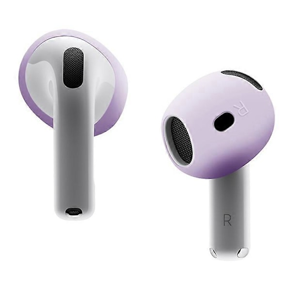 Kompatibla för AirPods 4 Öronsnäckor Anti-Slip Silikonskydd Bluetooth Hörlurar Öronmuffar Öronproppar Purple