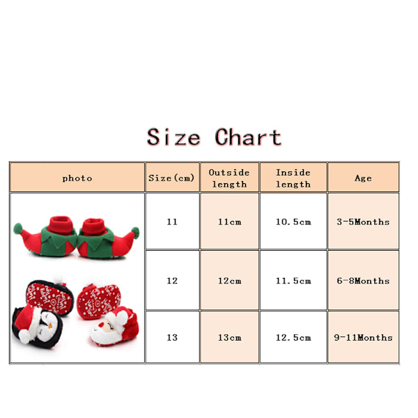Varme julesko for barn, småbarn, første sko, vintersko for babygutter og -jenter, julekosplay, søte tegneserie-dyresko for barn C 0-6 Months